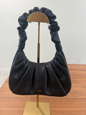 JW PEI Black Ruched-Top Shoulder Bag